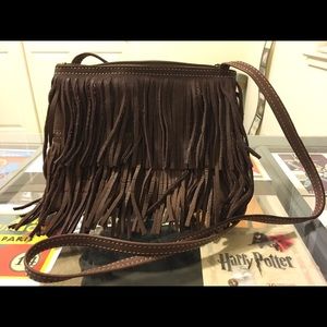 Designer Rare Leather Fringe Crossbody Bag